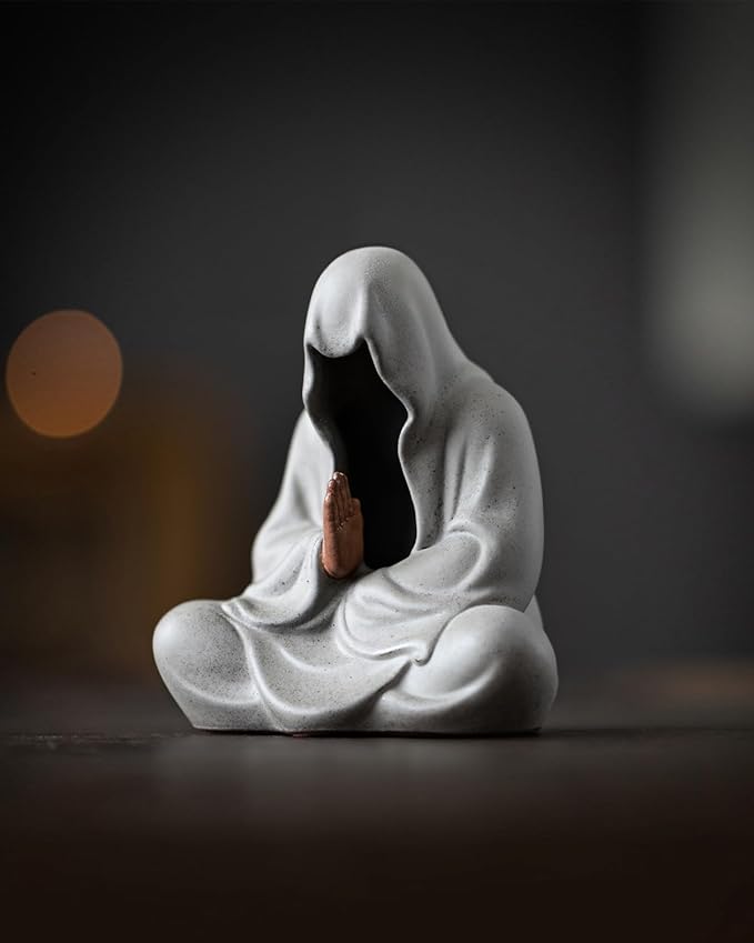 Ceramic Zen Figurine Faceless Tea Pet - Kung Fu Tea Set Accessories, Japanese Decor for Home, Asian Meditation Statue