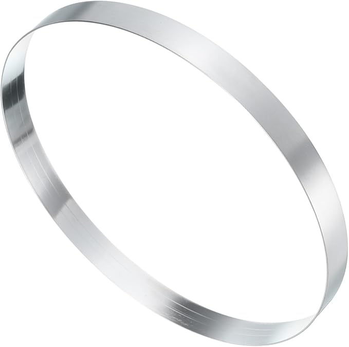 HARFINGTON Round Cake Ring 8.27 x 1 Inch Seamless Stainless Steel Pastry Mousse Dessert Ring Mirror Coating for Baking Cooking English Muffins Crumpet Making Tool