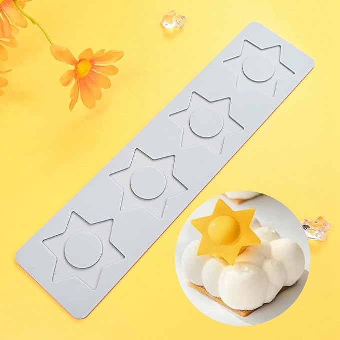 TUKE Star Lace Mat Silicone Mold For Chocolate Epoxy Resin Cake Topper Sugar Craft Baking Cake Lace Decoration Tool DIY Wedding (G_ Star)