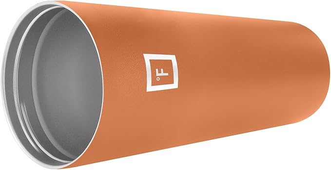 IRON °FLASK Classic Tumbler - Vacuum Insulated Stainless Steel Water Bottle, Double Walled, Drinking Cup, Insulated Travel Mug (Clementine, 32 oz Solid Lid)