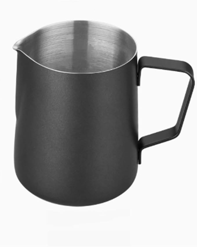 Milk Frothing Pitcher, Milk Frothing Pitcher Used by Professional Baristas to Make Latte, Cappuccino and Espresso, 350ml (12oz Black)