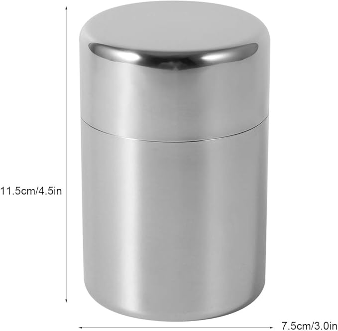 Tea Canister, Stainless Steel Tea Tins, Textured Tea/Coffee/Sugar Canisters, Canister Home Kitchen Canisters for Tea Coffee Sugar Storage(s)