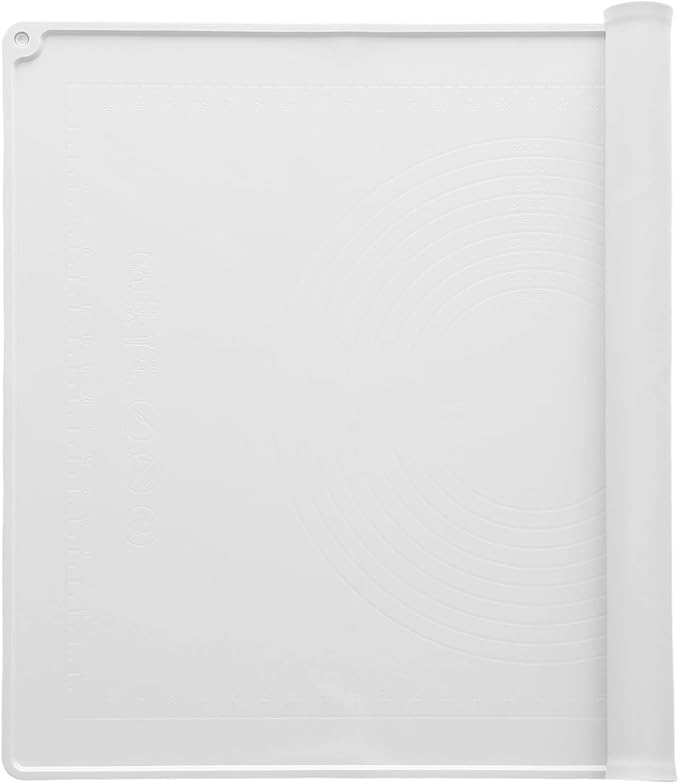 uxcell Silicone Pastry Mat, 27.5" x 19.7" Silicone Baking Mat with Measurements, Non-Stick Dough Rolling Mat for Making Pastry Cookies Bread Pizza White