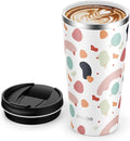 Insulated Coffee Mug with Ceramic Coating, 18oz Travel Mug with Leak-proof Lid, Vacuum Double-wall Tumbler, Stainless Steel Thermal Cup for Tea, Hot Cocoa, Cold Beverage, Ice Drinks