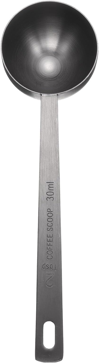 HARFINGTON Coffee Scoop Spoon 2tbsp (6tsp, 30ml) 304 Stainless Steel Long Handle Teaspoon/Tablespoon Measuring Spoons Scoops for Tea Sugar Kitchen, Black