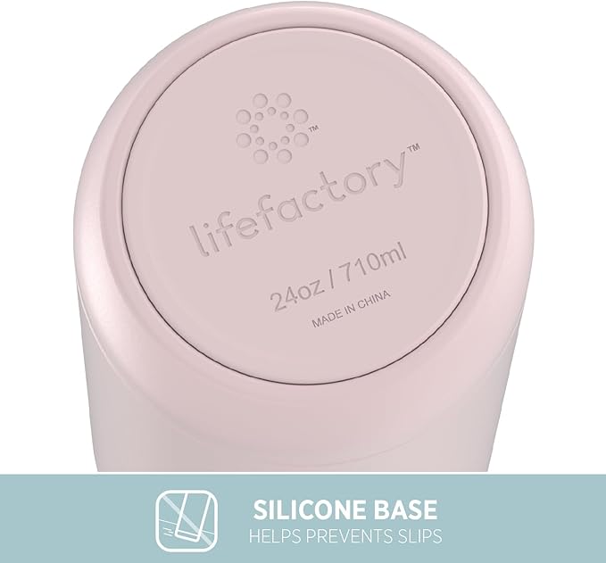 Lifefactory 24-Ounce Stainless Steel Vacuum-Insulated Sport Bottle, Desert Rose
