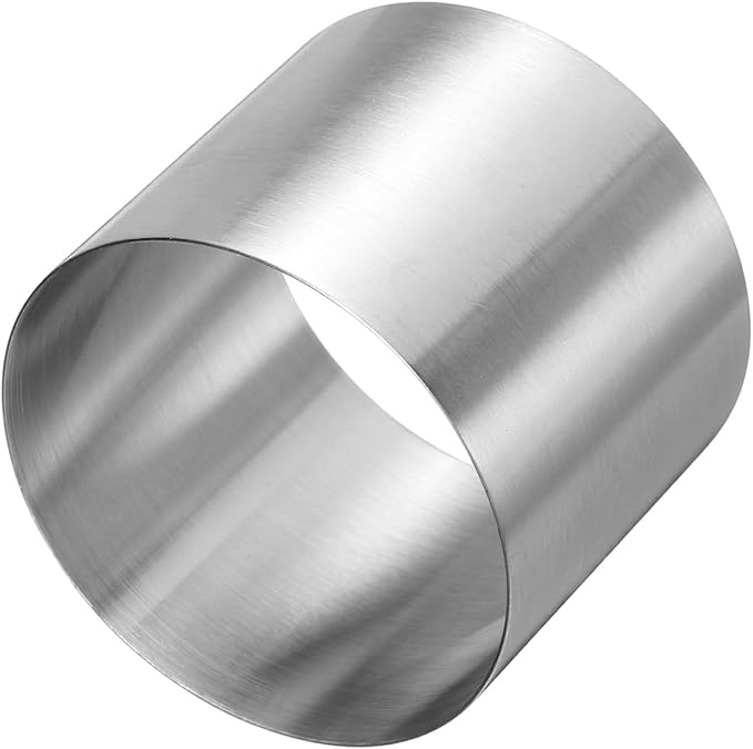 HARFINGTON Round Cake Ring 2 x 2 Inch Seamless Stainless Steel Pastry Mousse Dessert Ring Mirror Coating for Baking Cooking Making Tool