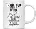 Andaz Press Funny Family 11oz. Coffee Mug Gift, Thank You for Being My Father, Punch in Face, 1-Pack, Christmas Birthday Drinking Cup Present Ideas