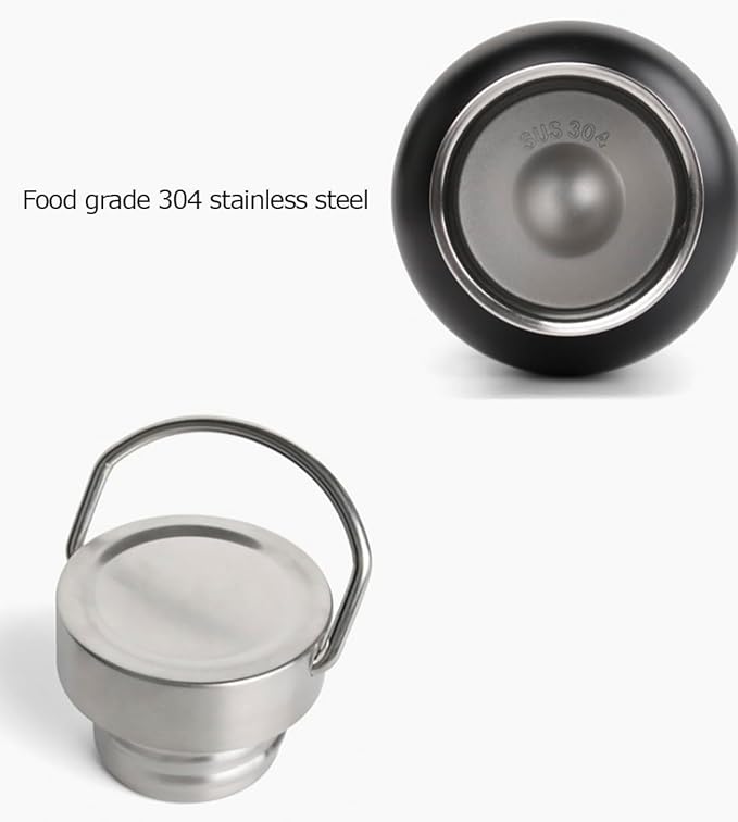 Mother of Pearl Design Stainless Steel Water Bottle 17 oz Leakproof Screw Cap Metal Handle Lid Wide Mouth Double Wall Vacuum Insulated Travel Sport Water Flask Thermo Mug (Crane Pine White)