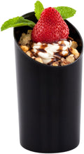 Restaurantware 3 Ounce Shot Glasses 100 Round Incline Cups - With Black Finish Disposable Plastic Shot Glasses For Serving Samples At Wedding Banquets And Catered Events