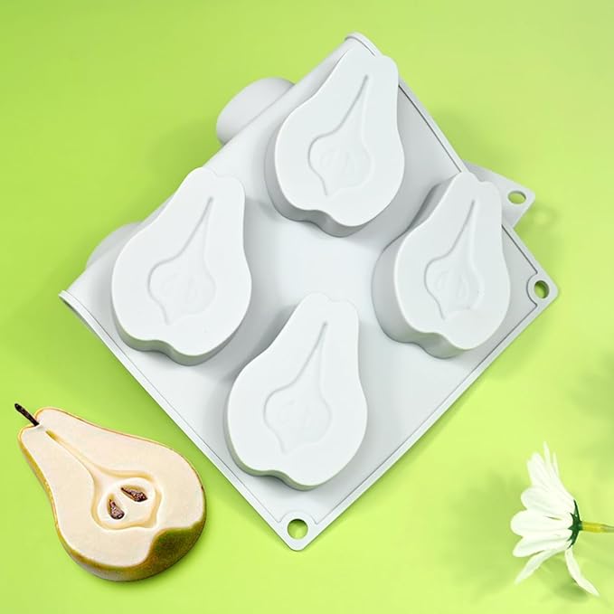 mostsom Pear Shape Silicone Mold 3D Cake Moulds Mousse For Ice Creams Chocolate Pastry Bakeware Dessert Art Pan Cake Mold (H_ Pear)