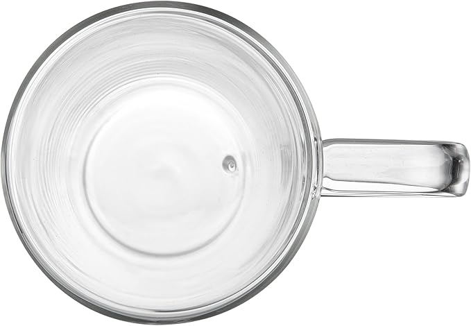 Restaurantware-Forma Professional 5.1 oz Double Wall Glass Mugs, 12 Insulated Coffee Mugs With Handle - Dishwashable, Reusable, Clear Glass Beverage Cups, Freezable, For Hot Or Cold Beverages
