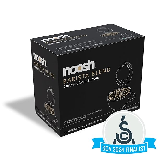 NOOSH Oatmilk Concentrate - Oat Milk Powder - Each Pack Makes 1qt - Great for Foaming and Steaming - Perfect for Hot or Cold Beverages – 4.59oz (24 Pack)
