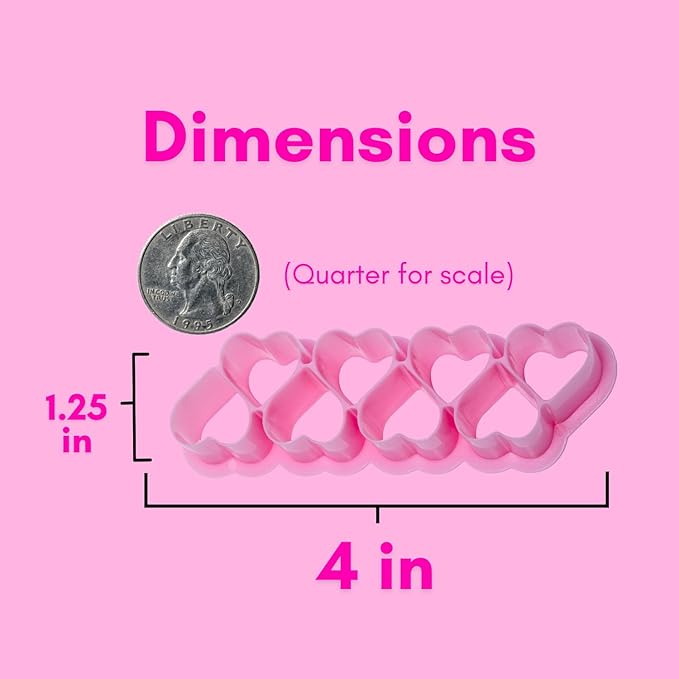 Pink Heart Cookie Cutter for Sourdough – Dishwasher Safe, Food-Grade, Mini Kids Snack Cutter, BPA-Free & Non-Toxic, Perfect for Fun Baking