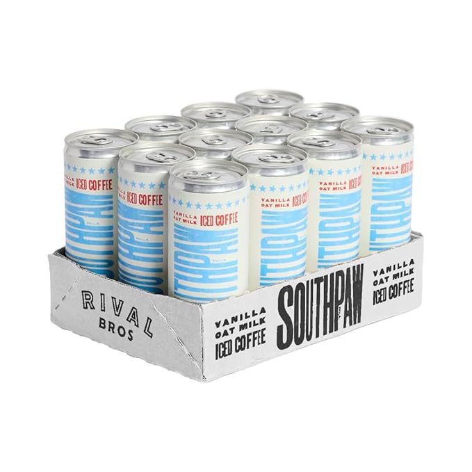 Rival Bros Southpaw Ready to Drink Iced Coffee, Vanilla Oat Milk Flavored, 7.5 Fl Oz, 12 Count, Perfect for On-the-Go, 100mg Caffeine, Easy to Drink Canned Coffee