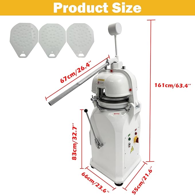 TECHTONGDA Dough Divider Rounder 36pcs Dough Ball Cutter Pizza Roll Ball Forming Machine Electric Dough Cutting and Rounding Machine for Hamburger Bread Pizza Bakery 0.7og-2.5oz
