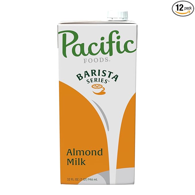 Pacific Foods Barista Series Original Almond Milk, Plant Based Milk, 32 oz Carton (Pack of 12)