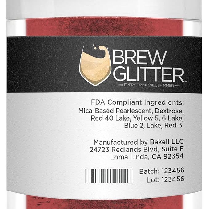 Maroon Red BREW GLITTER Edible Glitter For Drinks, Cocktails, Beer, Garnish Glitter & Beverages | KOSHER & HALAL Certified | 100% Edible & Food Grade | Vegan, Gluten, Nut Free (25g, Maroon Red)
