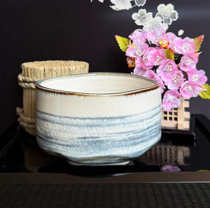 Japanese Traditional Handcrafted Mino Matcha Chawan Tea Bowl Cup Ceremony Tableware Pottery (Harugasumi)