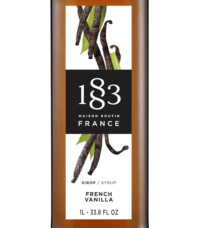 1883 French Vanilla Syrup for Coffee and Drinks – Made in France, Premium Flavoring, 1 Liter Glass Bottle