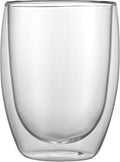 Restaurantware-Forma Professional 11.8 Ounce Double Wall Coffee Cups, 12 Insulated Latte Glasses - Dishwashable, Reusable, Clear Glass Beverage Cups, Freezable, For Hot Or Cold Beverages