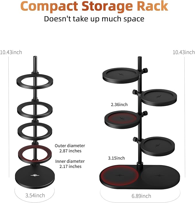 MHW-3BOMBER Multi-use Magnetic Espresso Storage Stand, Coffee Storage rack for Tamper/Distributor/Filter Basket/Cup, 51-58mm Espresso Portafilter Basket Storage holder for Coffee Accessories,SR6107-OS