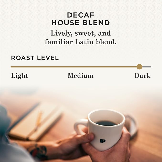 Peet's Coffee, Dark Roast Decaf Keurig K-Cup Pods - Decaf House Blend 60 Count (6 Boxes of 10 K-Cup Pods)