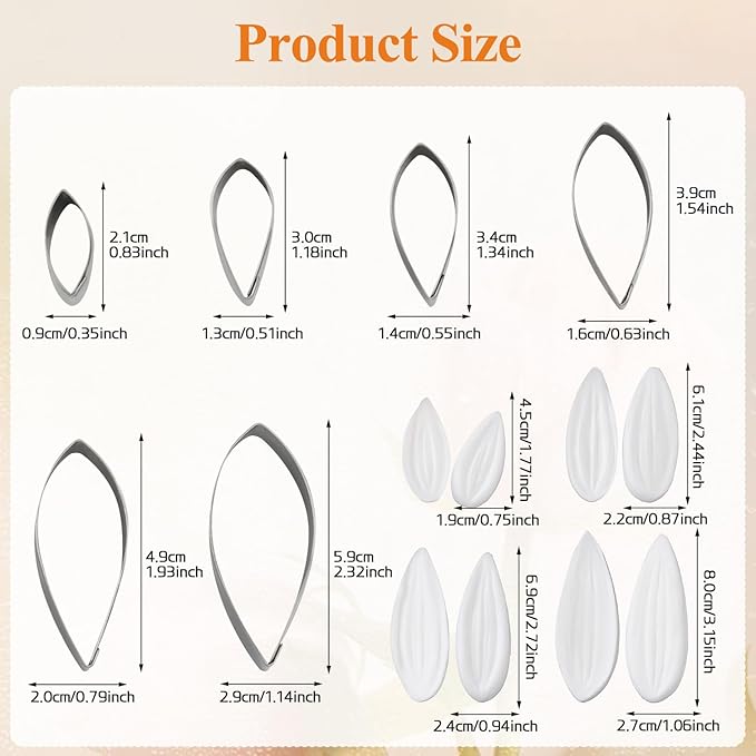 KALAIEN Dahlia Sugar Flower Veining Molds Fondant Cutters Gumpaste Cake Craft Tools(14PCS)