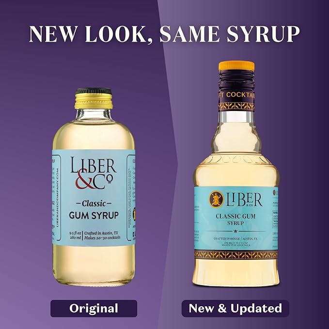 Liber & Co. Classic Gum Syrup (12.7 oz) - The Superior Simple Syrup with Pure Cane Sugar & Natural Gum Arabic - Essential for Authentic Old Fashioneds, Sazeracs & Classic Cocktails