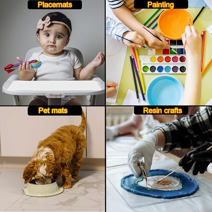 Silicone Mat - Non-Stick, Reusable & Heat Resistant Up to 500°F, Fits Resin Crafts, Dishwasher Safe for Baking, Cookies, Pastry (36” x 24”)