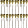20PCS Brass Wire Brushes - Metal Rust Removal, Cleaning, and Polishing - 6mm Diameter, 1/8″ (3mm) Shaft - Removes Burrs, Dust, and Oxide Layer - Handles Rough Surfaces - Rotary Tool Accessories