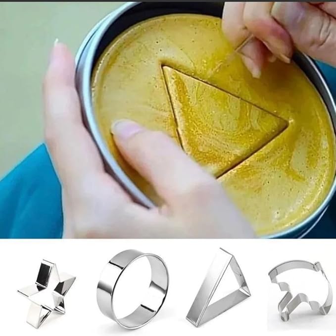 Korean Dalgona Cookie Cutter - Stainless Steel Cookie Cutters Biscuit Molds, Chocolate Molds, Umbrella Star Triangle Circle Cookie Cutter - Sugar Biscuit Kit for Family And Party Game 6PC Set