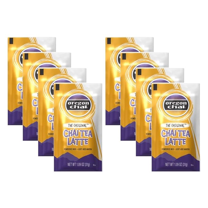 Oregon Chai Original Dry Chai Latte Mix, 8 Count (Pack of 4)