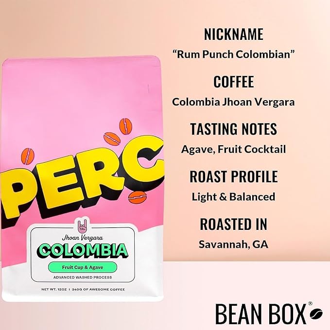 Colombia Jhoan Vergara - Roasted by Perc Coffee - Whole Bean Coffee - 12 Ounce Bag