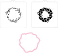 Wreath Cookie cutter and stencil set Baking stencils and cutters bundle DIY bakery decorating kit Wedding Cookie cutter with stencils Icing stencil and cookie cutter combo (Wreath Set)