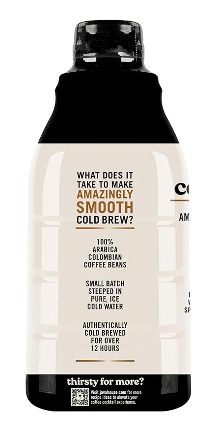 Java House Cold Brew Espresso Cocktail Mix – Premium 100% Arabica Cold Brew Concentrate – Smooth Coffee With French Vanilla Notes – 32oz Bottle (Makes 32 Cocktails)