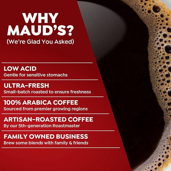 Maud's Medium Roast Coffee Pods, 50ct, Recyclable Single Serve Pods – 100% Arabica Coffee, Compatible with Keurig K Cups Maker