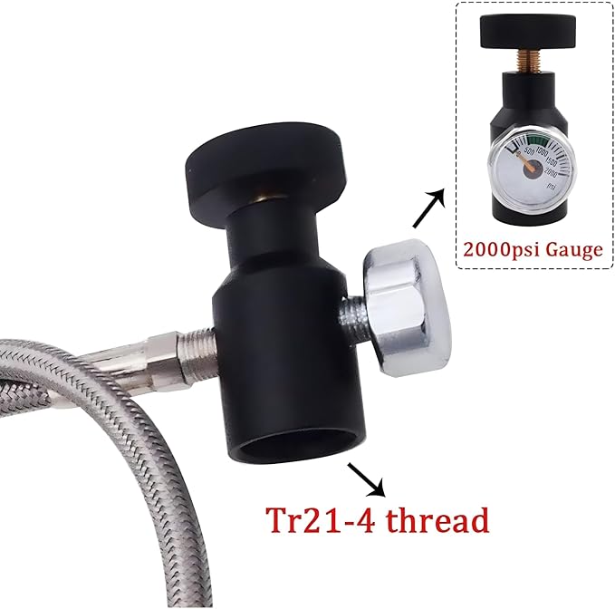 Soda Machine CO2 Cylinder Refill Adapter Hose Soda Maker Co2 Canister Refill Station for Filling Soda blue Co2 Bottle