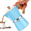 12 Cup Aluminum Moka Pot Classic Stovetop Espresso Coffee Maker 600ml 20oz Coffeemaker Percolator Mocha Pot Greca Coffee Maker Cafe Makers for Italian and Cuban Café Brewing Blue