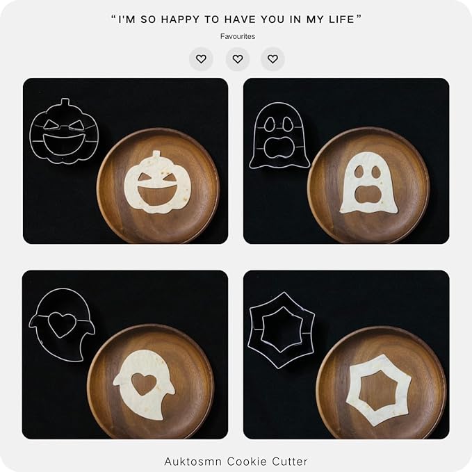 Halloween Cookie Cutter Set-4 Piece-2.5 Inch-Diswasher Safe-Mini Halloween Cookie Cutter Shape for Baking
