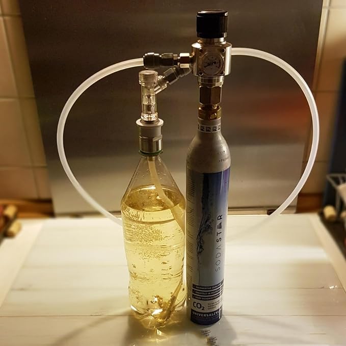 Homebrew Beer Stainless Steel Carbonation Cap Carbonator Fizzy Drinks Carbonation Cap For 2L Soda Pet Bottle Ball Lock Type CO2 Coupling Carbonate Soda Beer Fruit Juice Water