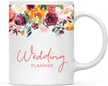Andaz Press 11oz. Wedding Ceramic Coffee Tea Mug Gift, Fall Autumn Burgundy Orange Peach Flowers Roses Florals, Wedding Planner, 1-Pack, Includes Gift Box