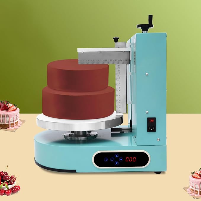 Cake Decorating Coating Machine Cream Spreading Automatic Frosting Turntable with Graduated Scraper for 4-12inch Cakes, 30-200RPM Rotating Speed