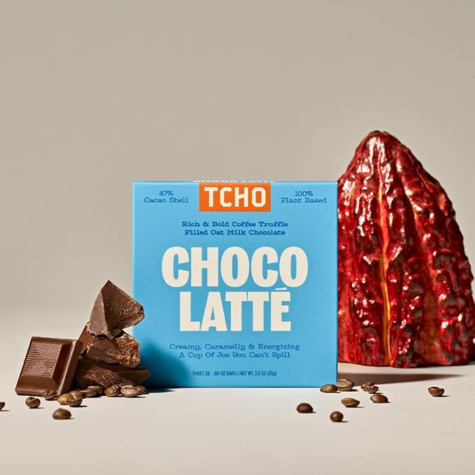 TCHO Choco Latte 47% Oat Milk Chocolate Bars (3 pack) | Plant Based, Organic & Fair Trade, | Non GMO, Non-Dairy, Vegan, Soy Free (2.5oz each)