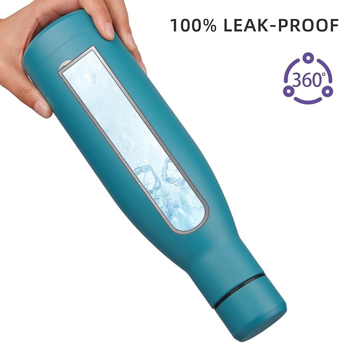 BJPKPK Insulated Water Bottle 12oz Small Stainless Steel Water Bottles Reusable Metal Thermos Keep Cold and Hot,Laguna