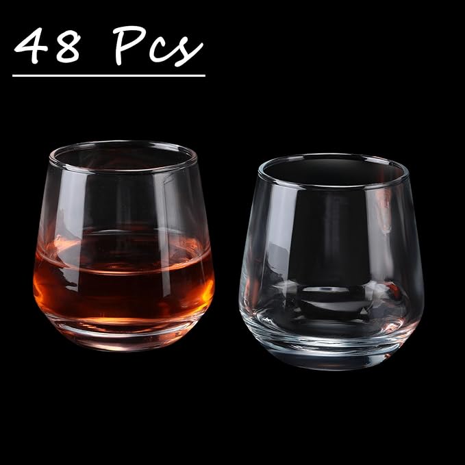 Zopeal 48 Pack Shot Glasses 3.25 oz Tequila Whiskey Tasting Glass Cups Small Liquor and Spirit Bar Shooter for Drinking Tasting Espresso Beer Juice