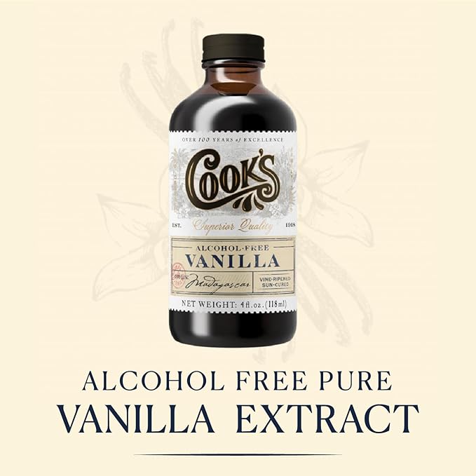 Cook's, Alcohol Free Pure Vanilla Flavoring, for Cooking, Baking, Desserts, Madagascar Vanilla Non-Alcoholic Extract Alternative, 16oz