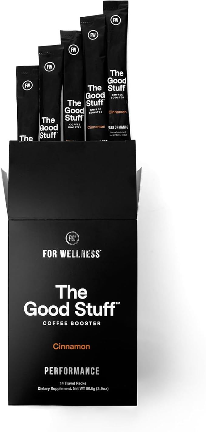 For Wellness The Good Stuff Performance – Coffee Booster | Collagen + MCT Powder Supplement with L-Theanine and Antioxidants for Jitter-Free Energy & Stamina | Non-Dairy, Keto-Friendly, 14 Servings