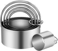 5 Pieces Cookie Cutters Round Cutters Stainless Steel Biscuit Cutter with Handle in Graduated Sizes Round Shape Molds