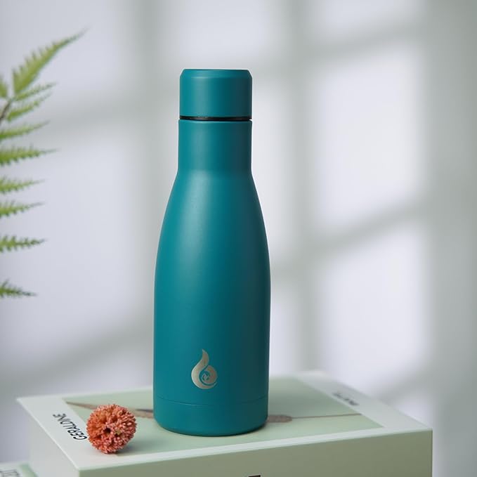BJPKPK Insulated Water Bottle 12oz Small Stainless Steel Water Bottles Reusable Metal Thermos Keep Cold and Hot,Laguna
